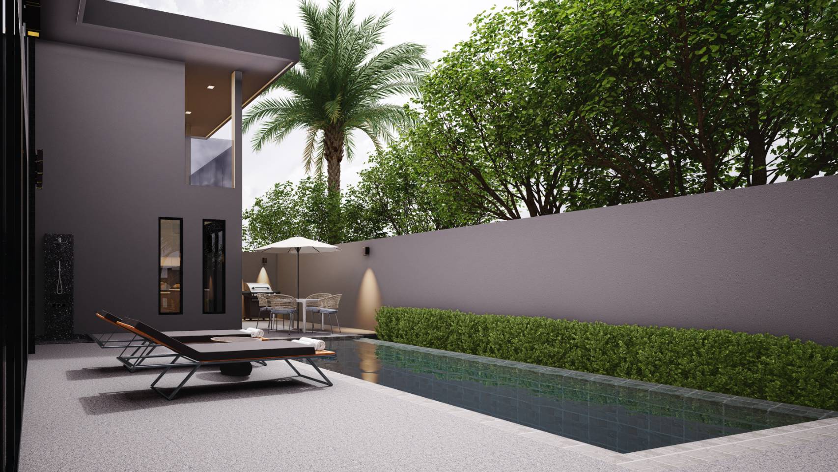 Pool view of luxury villa
